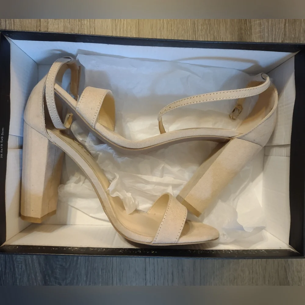 Lulu's Taylor Beige Fabric Nude Heels